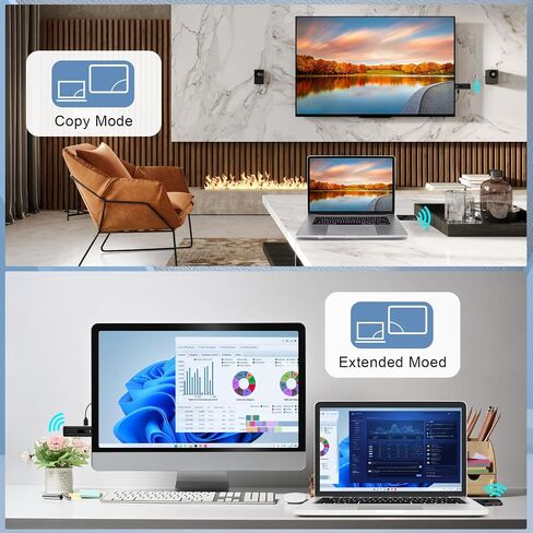 Beyn Wireless HDMI Transmitter and Receiver,2026 Upgraded LED Display,4K Decode & 1080P Output,Plug and Play Wireless HDMI Extender,Compatible with PC/Laptop/Camera/HDTV/Projector/TV Box in Saudi Arabia