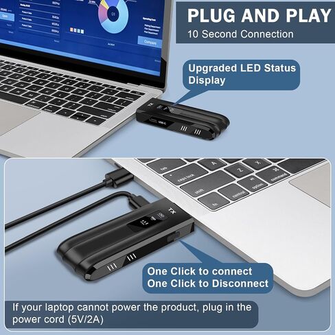 Beyn Wireless HDMI Transmitter and Receiver,2026 Upgraded LED Display,4K Decode & 1080P Output,Plug and Play Wireless HDMI Extender,Compatible with PC/Laptop/Camera/HDTV/Projector/TV Box in Saudi Arabia