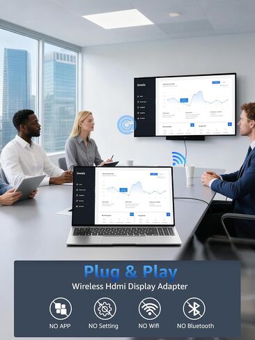 Wireless HDMI Display Dongle Adapter 1080P@60Hz Casting for iPhone,ipad,Mac | Airplay Adapter, Wireless Screen Mirroring Receiver to TV/Monitor/Projector, Video/Audio/Documents Streaming Casting Extender in Saudi Arabia