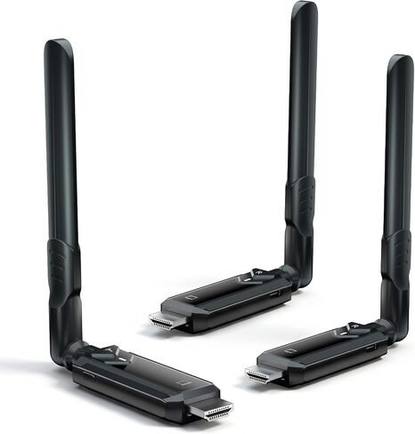 PWAYTEK Wireless HDMI Transmitter and Receiver Kit, 5GHz Long Range 1148ft (350m), Plug & Play 1080P Full HD,TX+RX (Expandable to 6 Screens), Compatible with Laptop/Camera/Projector/HDTV black in Saudi Arabia