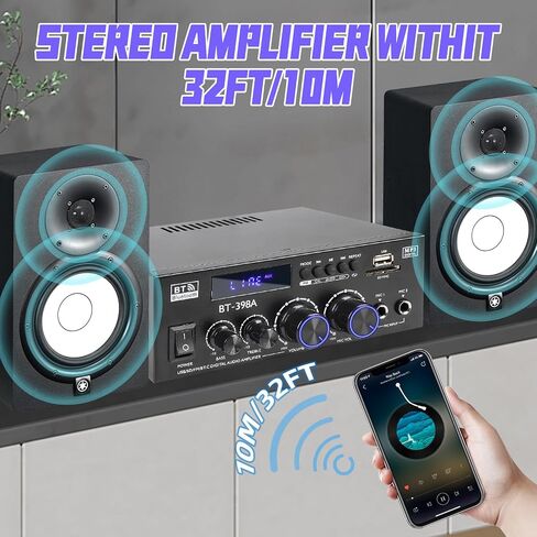 BT-398A Bluetooth 5.0 Stereo Receivers,2 Channel 450W Home Amplifier in Saudi Arabia