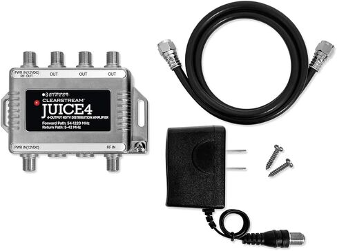 Antennas Direct ClearStream Juice Plus Preamplifier for TV Antennas, UHF VHF FM, 4K 8K UHD NEXTGEN TV Ready, Weatherproof housing (Black) in Saudi Arabia