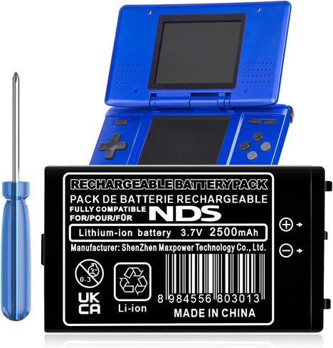 1 Pack NTR-003 Battery, 2026 New Upgraded (2500mAh) Li-ion Replacement Battery for Nintendo DS NDS Game Console NTR-001 Battery, with Repair Tool Kit (Not for DSi, DSi XL, DSi LL) in Kuwait