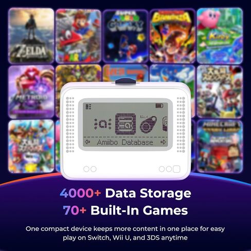 Allmiibo Ultra NFC Emulator with 4000+ Built-in Files for Nintendo Switch | Unlimited Scans, 1.2-in LCD, Auto UID Regeneration, USB-C Charging, Works with Wii U and 3DS in Kuwait