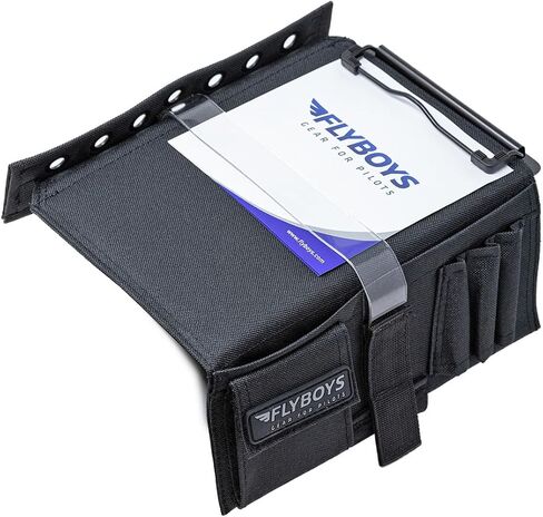 FlyBoys Classic Kneeboard for Pilots – Leg Strap, Flexible Clipboard, Eyelet Strip – General Aviation & EFB Compatible – Black | Keep Charts, Notes, And Flight Essentials Secure And Accessible With A Comfortable, Adjustable Design Built For Pilots in Saudi Arabia