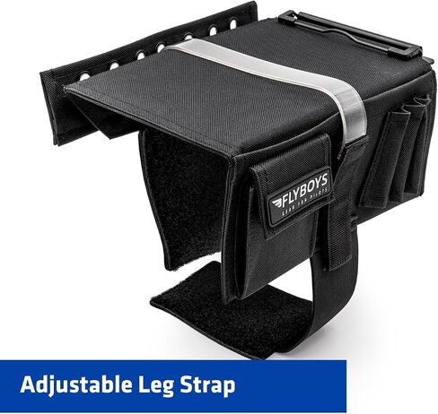 FlyBoys Classic Kneeboard for Pilots – Leg Strap, Flexible Clipboard, Eyelet Strip – General Aviation & EFB Compatible – Black | Keep Charts, Notes, And Flight Essentials Secure And Accessible With A Comfortable, Adjustable Design Built For Pilots in Saudi Arabia