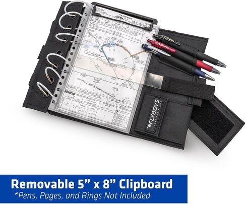 FlyBoys Classic Kneeboard for Pilots – Leg Strap, Flexible Clipboard, Eyelet Strip – General Aviation & EFB Compatible – Black | Keep Charts, Notes, And Flight Essentials Secure And Accessible With A Comfortable, Adjustable Design Built For Pilots in Saudi Arabia