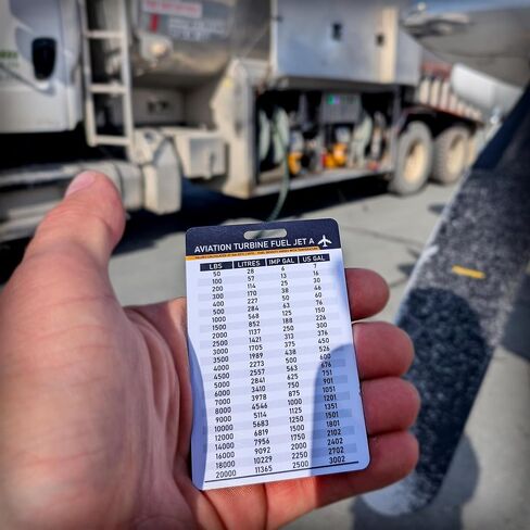 Seahive Aviation Fuel Conversion Cards (2-Pack) - Avgas 100LL + Jet-A Weight & Volume Quick Reference - Durable Pilot Badge Lanyard Accessory for Planning & Cockpit Safety in Saudi Arabia