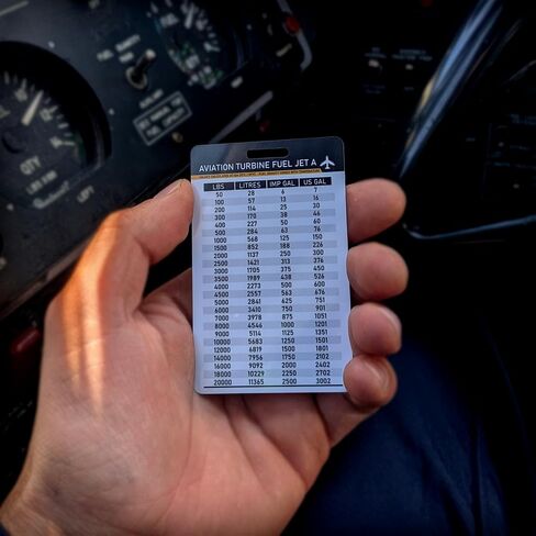 Seahive Aviation Fuel Conversion Cards (2-Pack) - Avgas 100LL + Jet-A Weight & Volume Quick Reference - Durable Pilot Badge Lanyard Accessory for Planning & Cockpit Safety in Saudi Arabia