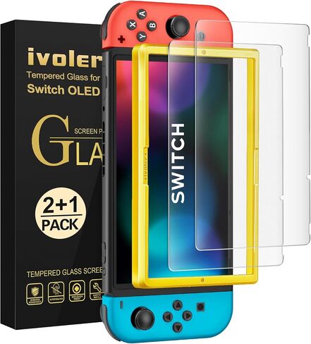 ivoler Screen Protector [2 Pack] Matte Tempered Glass for Nintendo Switch 6.2 inch, Matte Anti Glare Screen Protector with [Alignment Frame] Anti-Scratch Full Coverage Guard for Nintendo Switch in Saudi Arabia