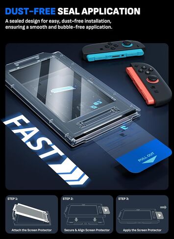 Mumba Screen Protector for Nintendo Switch 2 with Auto-Alignment Kit, 2 Pack 9H Tempered Glass Ultra-Thin Transparent HD Clear, Scratch and Crack Resistant, Case-Friendly, Bubble-Free Easy Install in Kuwait