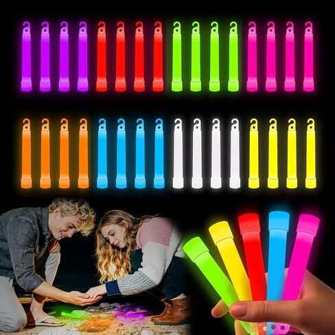 Ultra Bright Glow Sticks Bulk, Glow in the Dark 4 inch Emergency Light Stick, 8 Vibrant Colors Waterproof Light Up Sticks for Hurricane Supplies Camping Survival Fishing Neon Party Favors in Saudi Arabia