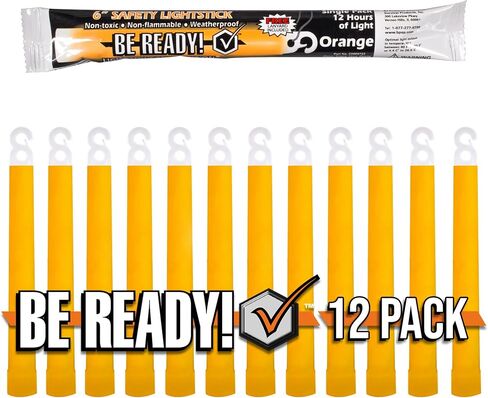Be Ready - Industrial 12 Hour Illumination Emergency Safety Chemical Light Glow Sticks 12 Pack in Saudi Arabia
