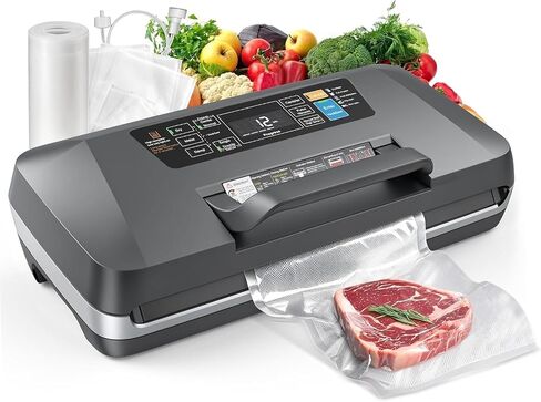 Vacuum Sealer Machine, 230W 95KPa Food Sealer Built-in Cutter & Bag Storage | Upgraded 10-in-1, Double Heat Seal for Dry & Moist Food, Easy-Lock Handle, Vacuum Hose, Includes 1 Roll + 10 Pre-cut Bags in Saudi Arabia