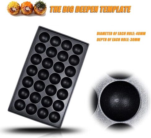 Electric Takoyaki Maker, Commercial Takoyaki Maker,with Takoyaki Tools, Temperature Control Range 0-300℃, For Cafes Bakery Shops (a) A in Saudi Arabia
