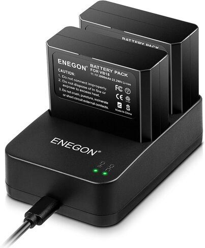 ENEGON VB18, Li-ion Battery VB18 (2-Pack) & Dual USB Charger for Godox V850 V850II V860 V860C V860N V860II V860II-N V860II-C V860II-S V860II-F V860II-O and Neewer TT850 TT860 Speedlite Flash in Saudi Arabia