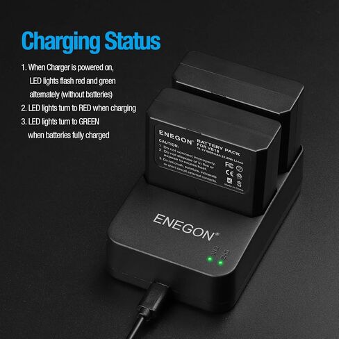 ENEGON VB18, Li-ion Battery VB18 (2-Pack) & Dual USB Charger for Godox V850 V850II V860 V860C V860N V860II V860II-N V860II-C V860II-S V860II-F V860II-O and Neewer TT850 TT860 Speedlite Flash in Saudi Arabia