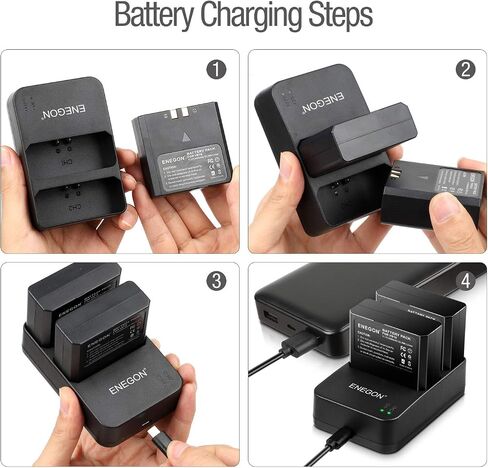 ENEGON VB18, Li-ion Battery VB18 (2-Pack) & Dual USB Charger for Godox V850 V850II V860 V860C V860N V860II V860II-N V860II-C V860II-S V860II-F V860II-O and Neewer TT850 TT860 Speedlite Flash in Saudi Arabia