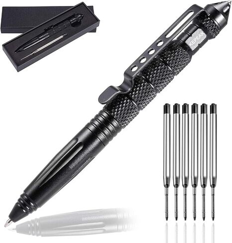Military Tactical Pen, Professional Self Defense Pen, Emergency Glass Breaker Pen - Tungsten Steel, Writing EDC Survival Tool with 6 Refill in Saudi Arabia