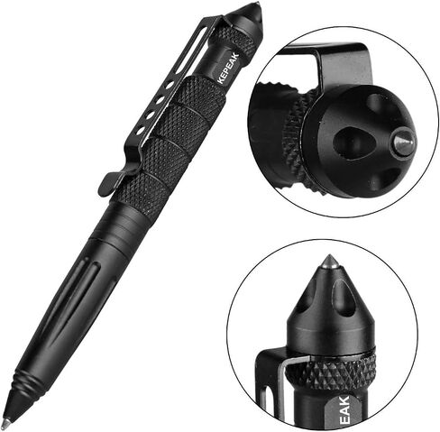 Military Tactical Pen, Professional Self Defense Pen, Emergency Glass Breaker Pen - Tungsten Steel, Writing EDC Survival Tool with 6 Refill in Saudi Arabia