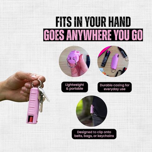 Police Magnum Belt Clip Pepper Spray Combo Safety Kit- Maximum Heat Strength OC with Pink Pocket Knife Self Defense- Made in The USA- 1 Pack Soft Pink H.S & PNK KNF in Saudi Arabia