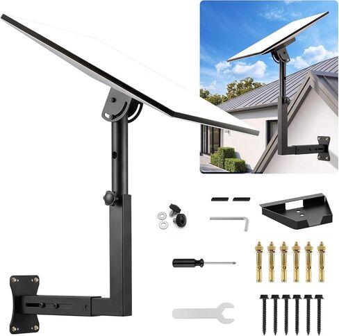Starlink Gen 3 Mount, Adjustable Starlink V3 Mounting Kit with Aluminum Pipe Adapter, Rustproof Satellite Dish Roof Wall Mount, Compatible with Concrete and Wood Walls in Saudi Arabia