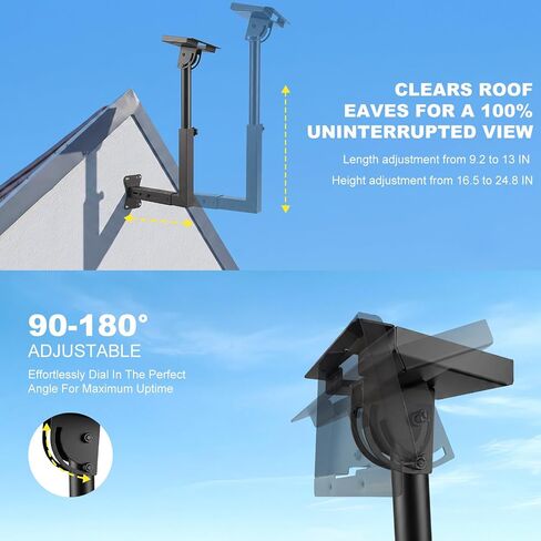 Starlink Gen 3 Mount, Adjustable Starlink V3 Mounting Kit with Aluminum Pipe Adapter, Rustproof Satellite Dish Roof Wall Mount, Compatible with Concrete and Wood Walls in Saudi Arabia