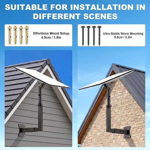 Starlink Gen 3 Mount, Adjustable Starlink V3 Mounting Kit with Aluminum Pipe Adapter, Rustproof Satellite Dish Roof Wall Mount, Compatible with Concrete and Wood Walls in Saudi Arabia