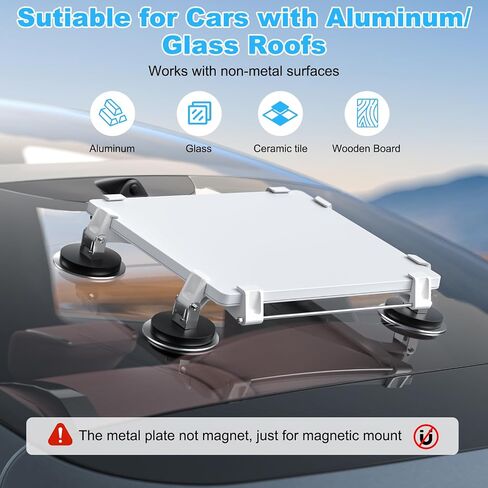4 Pcs Starlink Mini/Gen 3 Magnetic Mount Plates, Adhesive Metal Plate Magnetic Pads for Non‑Magnetic Material, Starlink Mounting Accessory for Car Truck SUV RV Travel Satellite Dish Accessory in Saudi Arabia