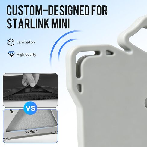 for Starlink Mini Protective Cover, Silicone Rain Dust Weather Protection Case with Carry Handle and Hanging Hook for Starlink Standard Mini, Waterproof Shockproof Hexagonal Design, Easy Install Grey in Saudi Arabia