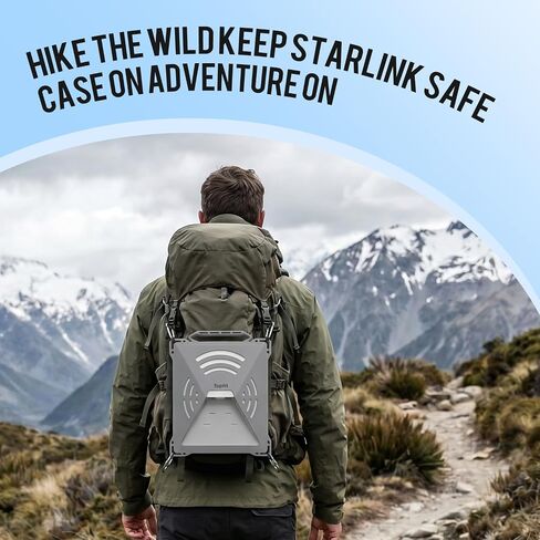 for Starlink Mini Protective Cover, Silicone Rain Dust Weather Protection Case with Carry Handle and Hanging Hook for Starlink Standard Mini, Waterproof Shockproof Hexagonal Design, Easy Install Grey in Saudi Arabia