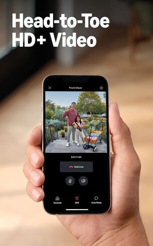 جرس الباب بالبطارية من Ring Plus، وأمان المنزل أو العمل، وفيديو HD+ من الرأس إلى القدم، واكتشاف الحركة والتنبيهات، والتحدث ثنائي الاتجاه in Kuwait