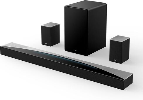 TCL Q65H 5.1 Surround Sound Bar with Wireless Subwoofer for Smart TV | Dolby Atmos DTS:X Calibration | 580W Power Bluetooth Home Theater Speaker with Bass | App Control & Remote Control | Latest Model in Kuwait