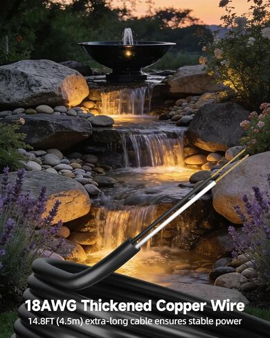 Fountain Lights 12V Underwater Pond Lights IP68 5W MR16 1-Pack | IP68 Waterproof, 2700K Warm White, Replaceable MR16 LED Bulb, for Submersible Pond Lights Fountain Outdoor in Kuwait