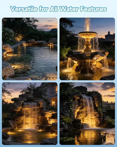 Fountain Lights 12V Underwater Pond Lights IP68 5W MR16 1-Pack | IP68 Waterproof, 2700K Warm White, Replaceable MR16 LED Bulb, for Submersible Pond Lights Fountain Outdoor in Kuwait