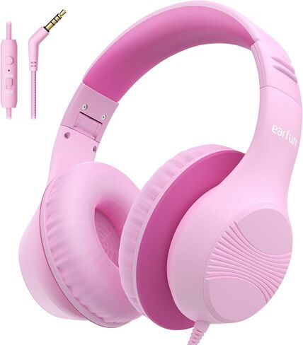 EarFun K3 Kids Headphones, USB Type C Wired Headphones for Kids/School Blue | HD Stereo Sound, Comfortable Fit, 40mm Driver, Foldable Over Ear Headphone for Travel/Boys/Girls/Tablet/iPad in Saudi Arabia