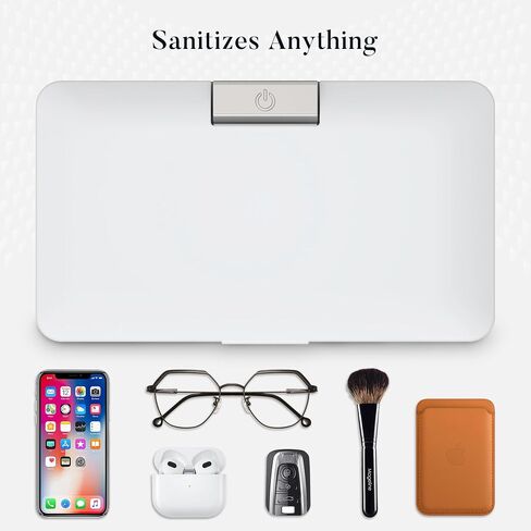 KING&DUKE Phone Sanitizer, UV Sanitizer Box with 360° UV-C Light, Portable UV Phone Sanitizer for Cell Phone, Keys, Glasses, Earphones – White in Saudi Arabia