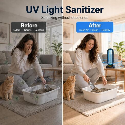 Feefir Portable UV Light Sanitizer Lamp for Room,360° Ozone UV Lamp | Ultraviolet Light ,4 Timer Modes 15/30/45/60 Min,Effectively Mold Remover and Dust Mites,UV Sanitizer Light for Home,Office in Saudi Arabia