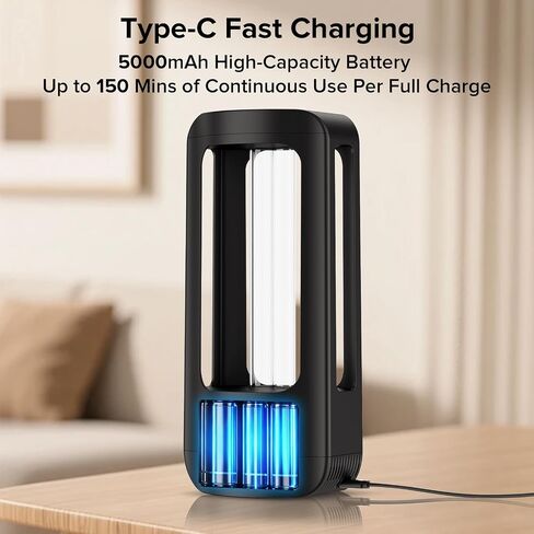 SANSI UV Light 18W Ultraviolet Light for Room, Rechargeable UV LED Lamp | with 3-Level Timer and Remote Control, 5000mAh Fast Charging Battery for Travel Home Bedroom Office in Kuwait