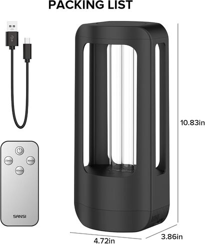 SANSI UV Light 18W Ultraviolet Light for Room, Rechargeable UV LED Lamp | with 3-Level Timer and Remote Control, 5000mAh Fast Charging Battery for Travel Home Bedroom Office in Kuwait