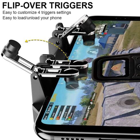 Mikirini 11 in 1 PUBG Mobile Controller with Phone Cooler & 4000mAh Battery | L2R2 Cell Phone Triggers for PUBG/Call of Duty/Free Fire/Fornite, compatible with 4.7-6.5" iPhones & Android Phones in Kuwait