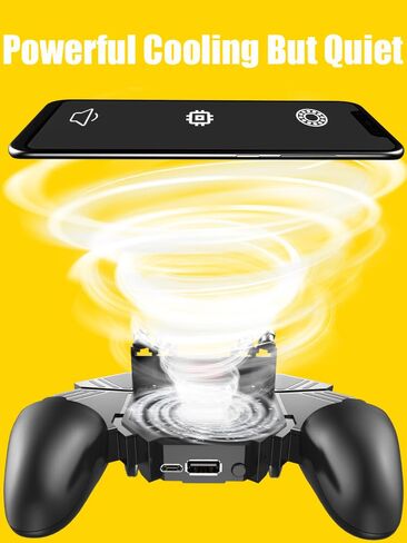 Mikirini 11 in 1 PUBG Mobile Controller with Phone Cooler & 4000mAh Battery | L2R2 Cell Phone Triggers for PUBG/Call of Duty/Free Fire/Fornite, compatible with 4.7-6.5" iPhones & Android Phones in Kuwait