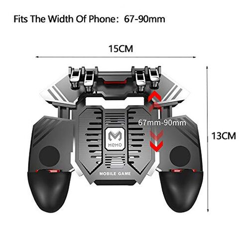 Mikirini 11 in 1 PUBG Mobile Controller with Phone Cooler & 4000mAh Battery | L2R2 Cell Phone Triggers for PUBG/Call of Duty/Free Fire/Fornite, compatible with 4.7-6.5" iPhones & Android Phones in Kuwait