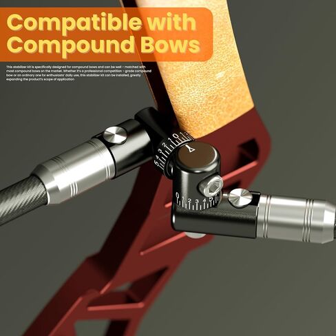 Bow Stabilizer Kit, Adjustable Bow Rod Stabilizer for Compound Bows, Quick Disconnect Single-Sided V-bar Mount, Aluminum Alloy Sidebar Mount Bow Mount in Kuwait