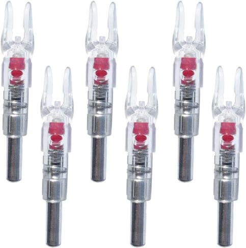 Reikawa 6PCS-S Lighted Nocks for Arrows with .244/6.2mm Inside Diameter Compound Bow Arrow Nock for Hunting Shooting in Saudi Arabia