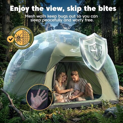 Tent 4 Person Tents for Camping with 2 Doors & Rainfly | Portable Waterproof & Windproof Tents, Large Mesh Ventilation, Easy Setup Family Tent for Camping, Hiking and Backpacking in Saudi Arabia
