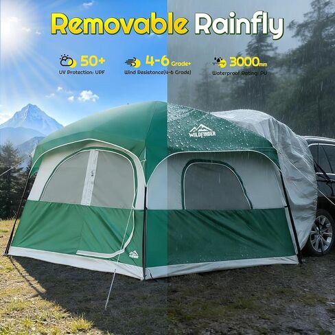 SUV Tent, Car Tents for Camping, Universal SUV Tailgate Tent | 10x9ft Large, PU3000 Waterproof, Camping Tent Universal Compatible with SUV, CUV, Easy Setup Standalone Shelter for Outdoor in Saudi Arabia