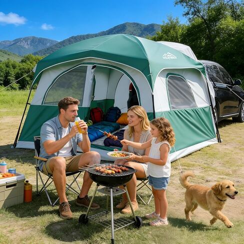 SUV Tent, Car Tents for Camping, Universal SUV Tailgate Tent | 10x9ft Large, PU3000 Waterproof, Camping Tent Universal Compatible with SUV, CUV, Easy Setup Standalone Shelter for Outdoor in Saudi Arabia