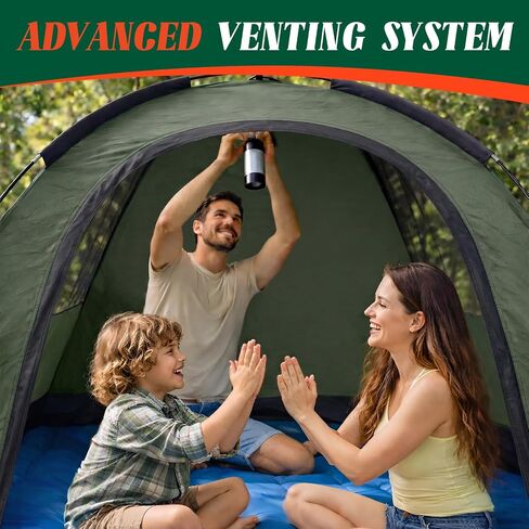 Tents for Camping 2/3 Person, Waterproof Camping Tent with Rainfly | Easy Setup Portable Double Layer Windproof Dome Tent with Carry Bag, Backpacking Tents for Camping Outdoor Backyard Hiking in Saudi Arabia