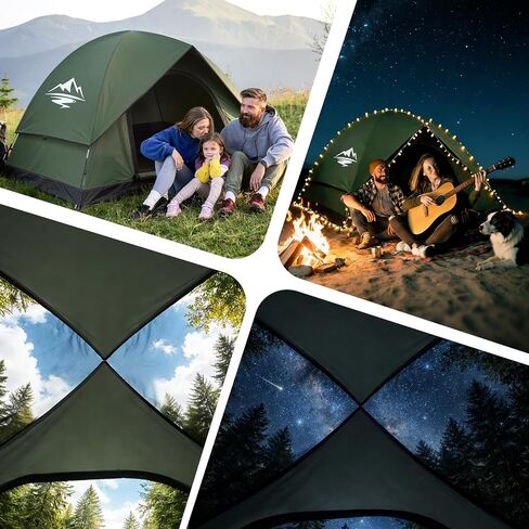 Tents for Camping 2/3 Person, Waterproof Camping Tent with Rainfly | Easy Setup Portable Double Layer Windproof Dome Tent with Carry Bag, Backpacking Tents for Camping Outdoor Backyard Hiking in Saudi Arabia